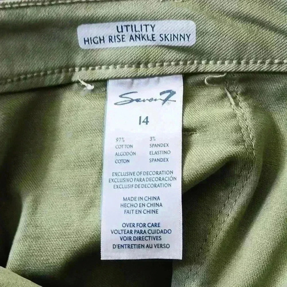 Seven 7 Utility Jeans High Rise Ankle Jean‎ Size 14 - Picture 6 of 6